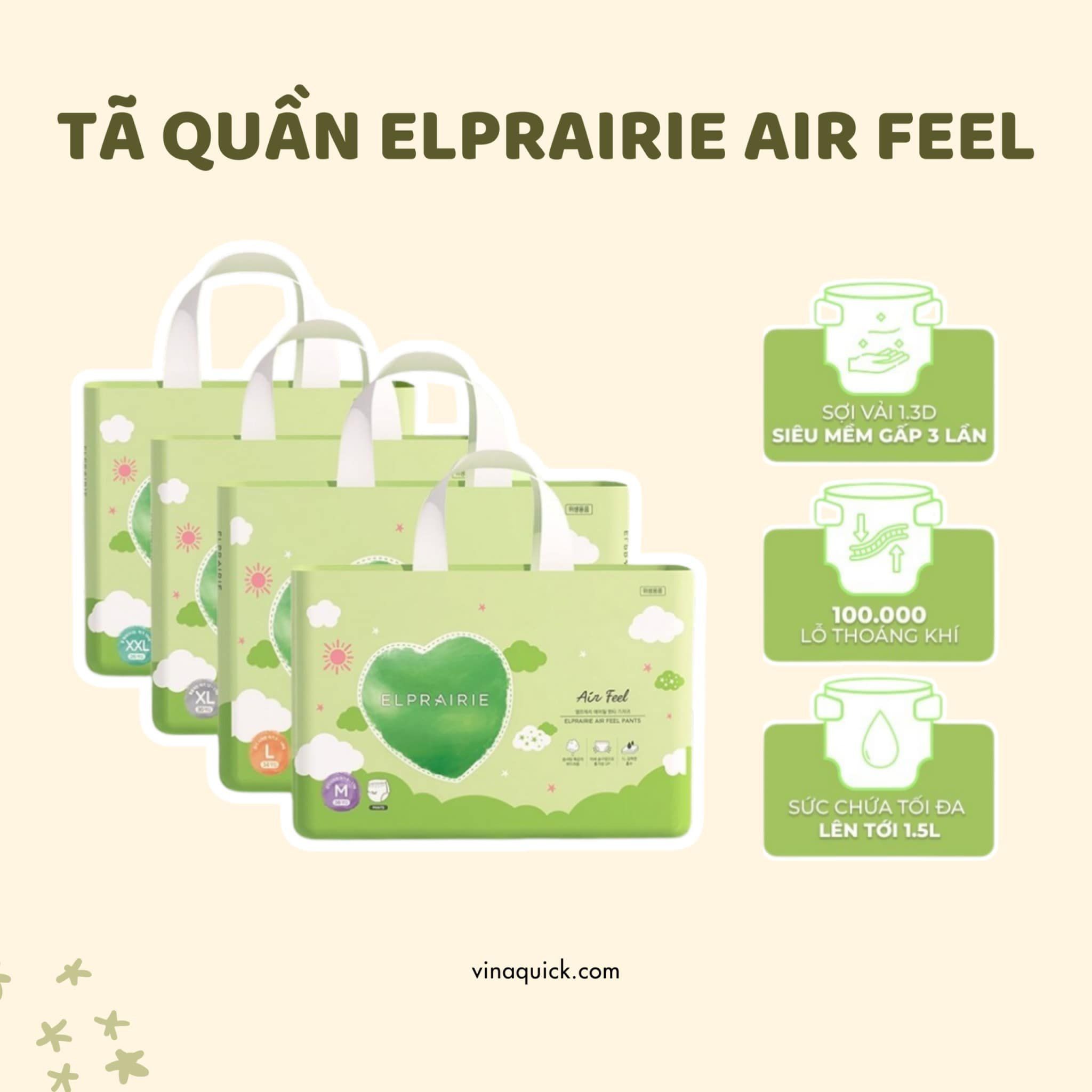 Tã/Bỉm Quần Elprairie Air Feel Nội Địa Hàn