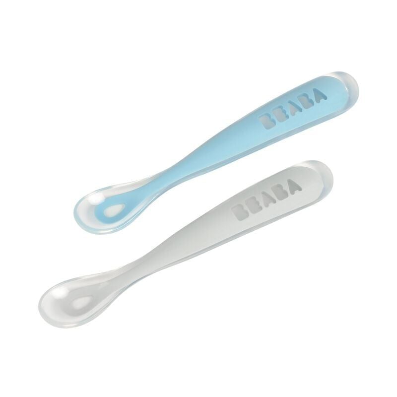 Set 2 Thìa Ăn Dặm Silicone Beaba Cho Bé Từ 4M+
