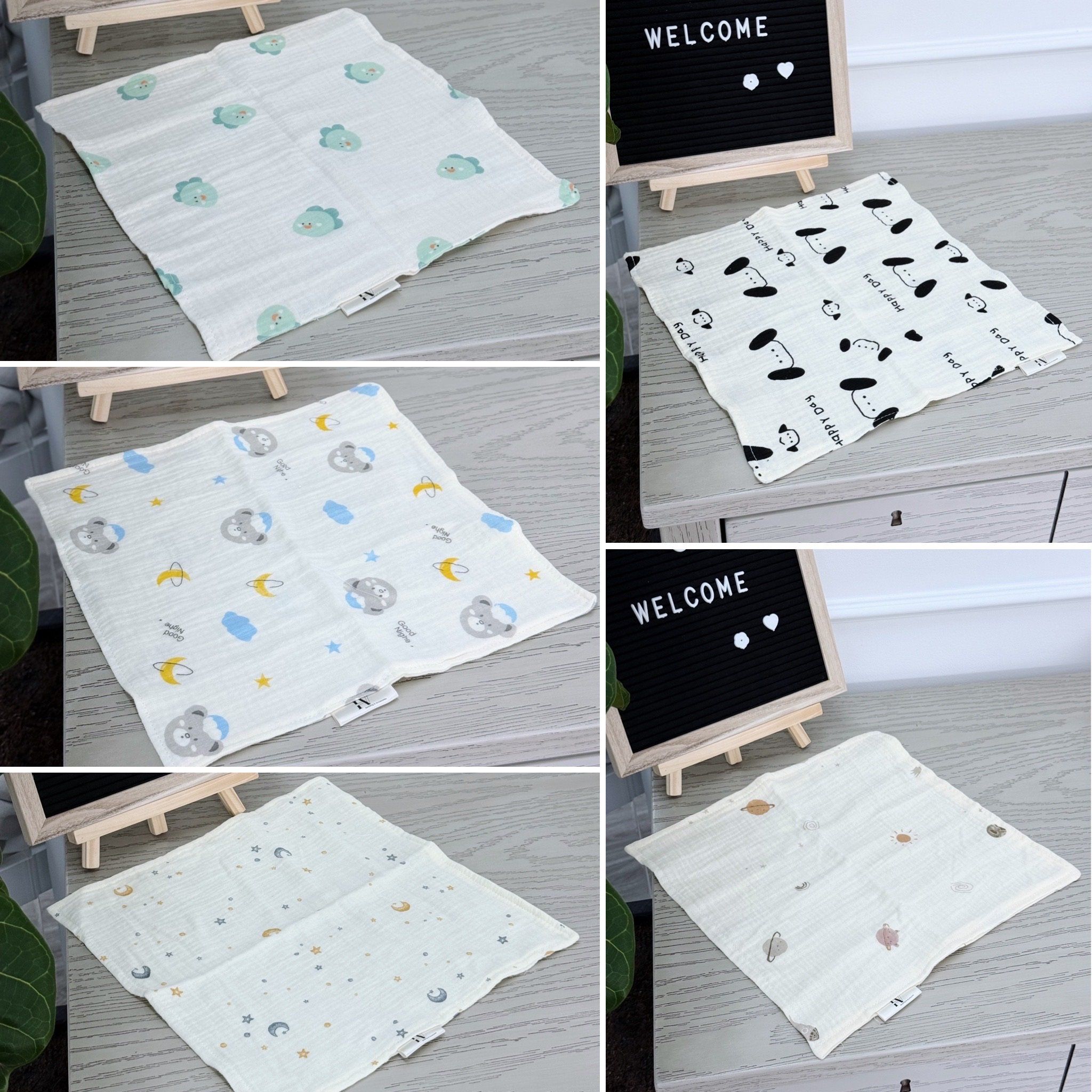 Hộp 4 Khăn Sữa HV Bedding (30x30 cm)