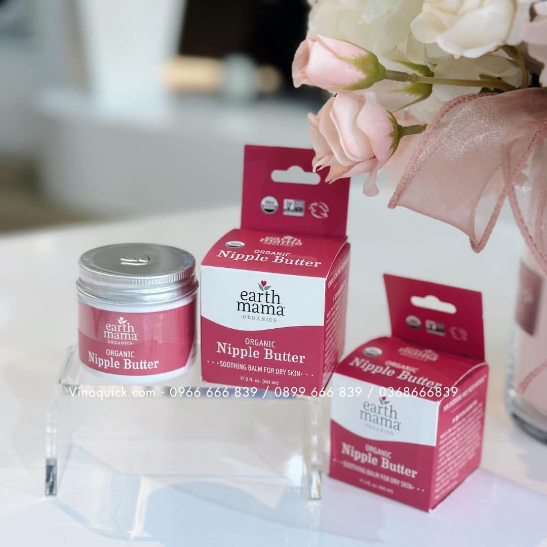 Kem trị nứt cổ gà bôi đầu ti Organic Nipple Butter Breastfeeding Cream by Earth Mama 60ml