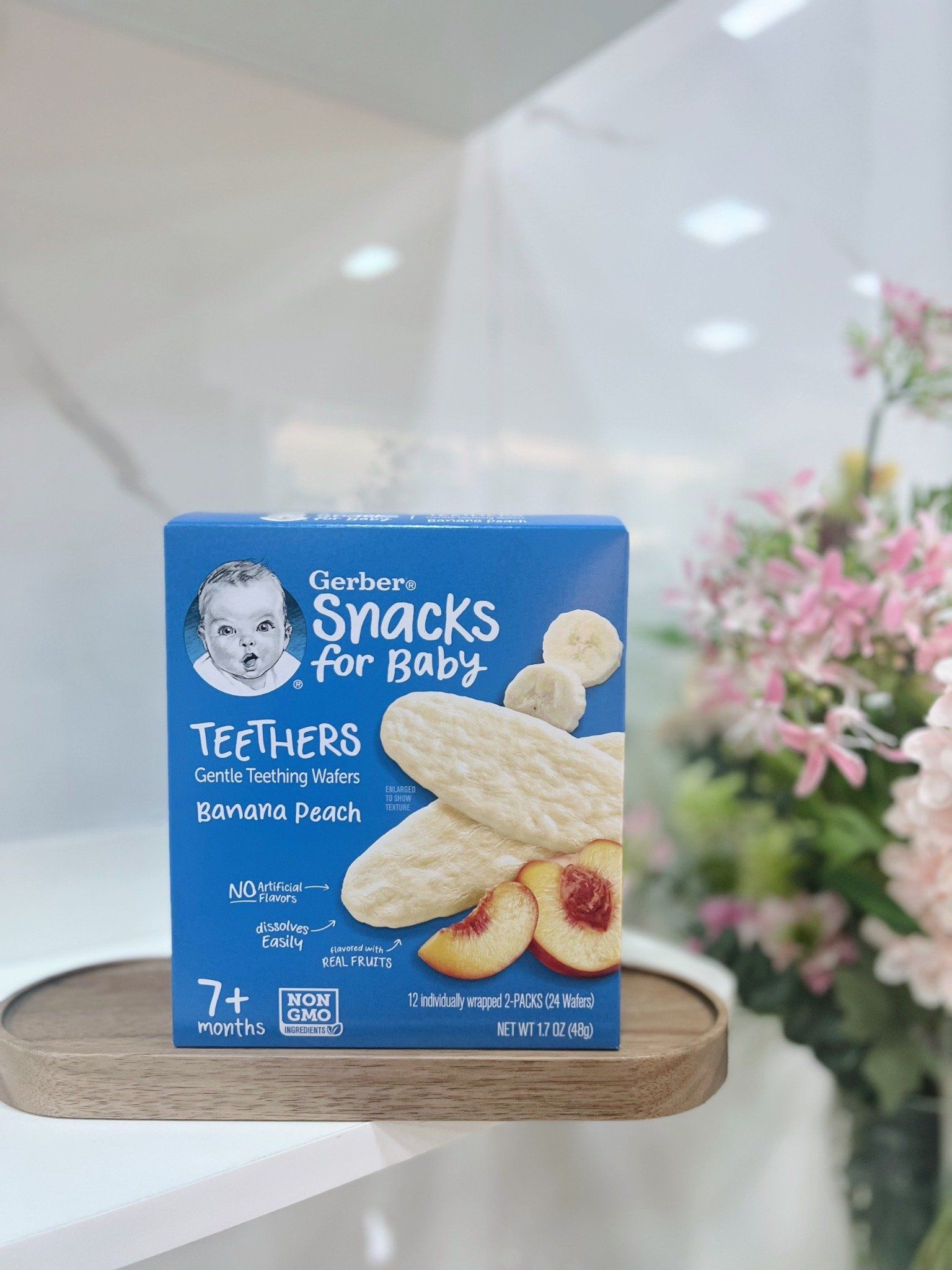 BÁNH GẠO GERBER TEETHERS CHO BÉ TỪ 7M+ (48G)