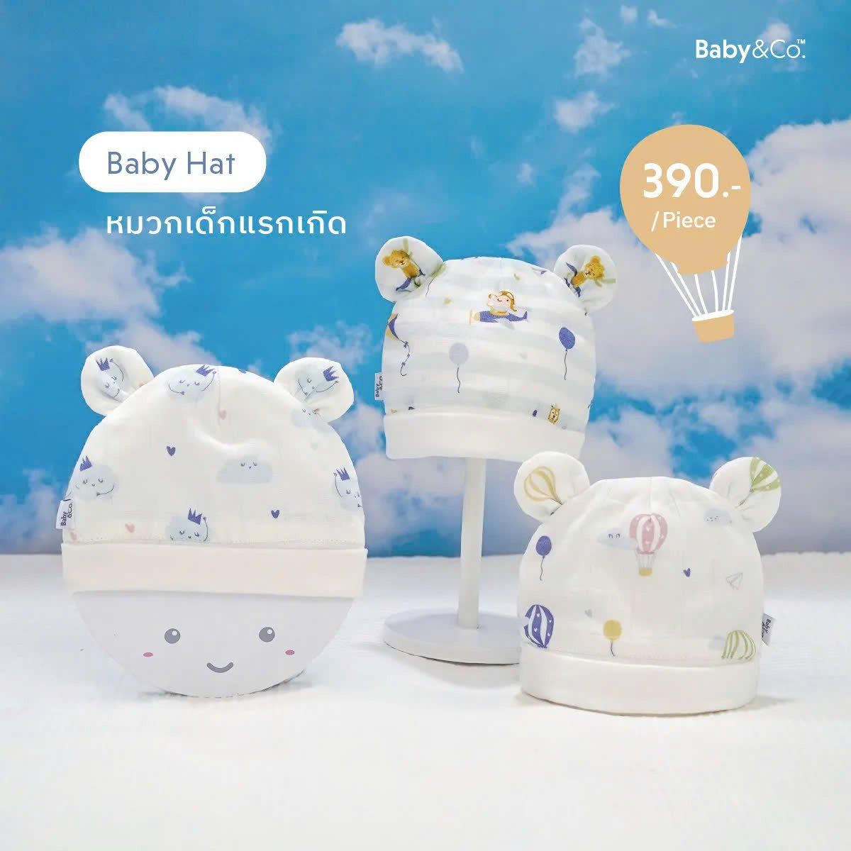 Mũ Sơ Sinh Tai Gấu Baby&Co. (Freesize)