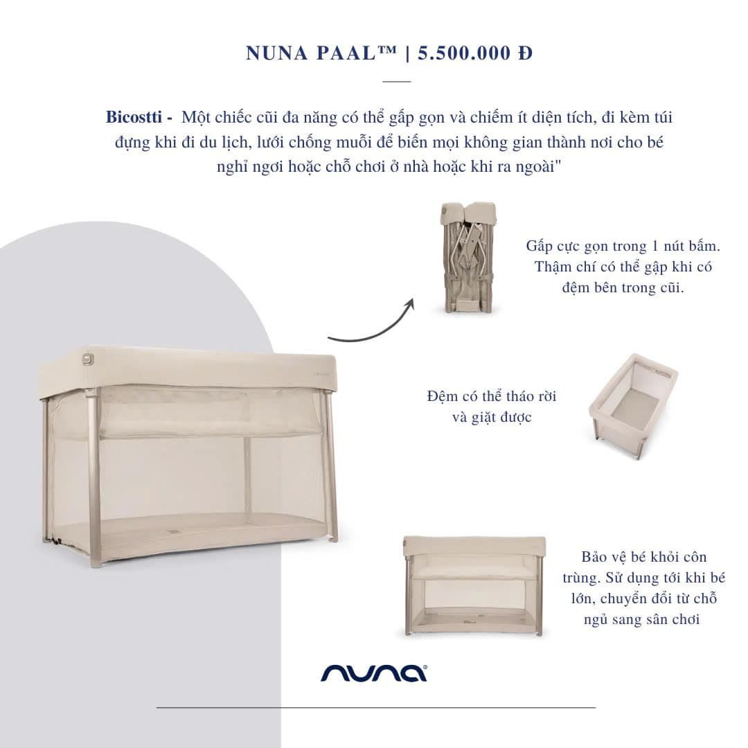 CŨI VẢI GẤP GỌN NUNA PAAL - MÀU BISCOTTI