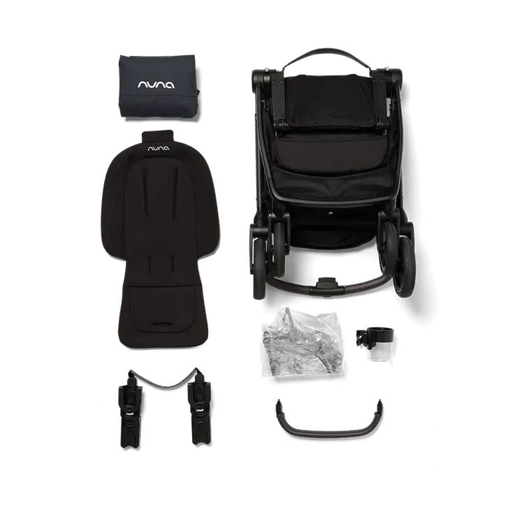 XE ĐẨY NUNA SWIV VỚI BÁNH XOAY 360° - MÀU CAVIAR