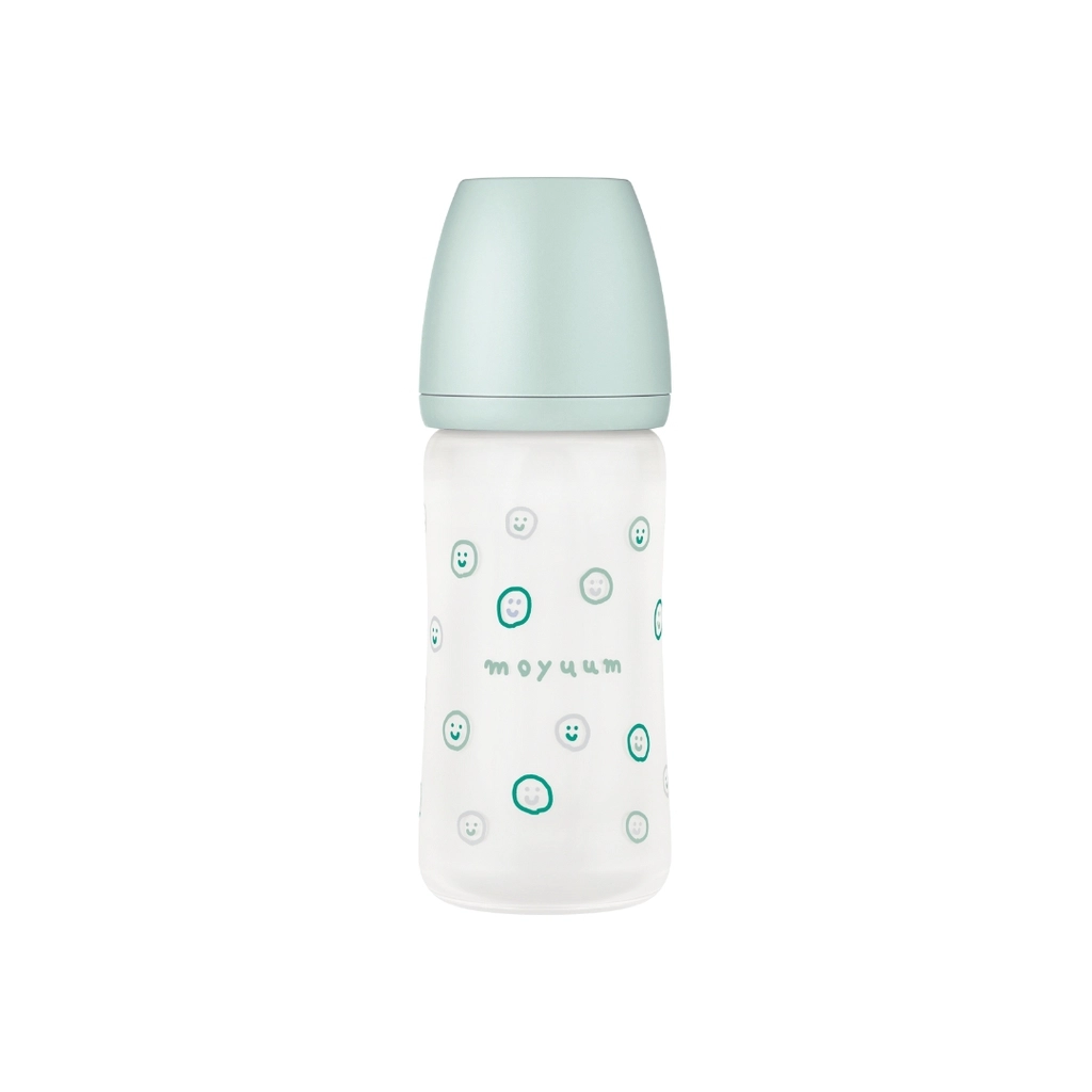 Bình Sữa Thủy Tinh Tráng Silicon Moyuum - Happy More