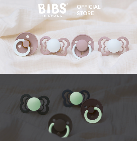 Ti Giả Núm Tròn Bibs Pacifier Colour Latex Glow Size 1 Từ 0-6 Tháng