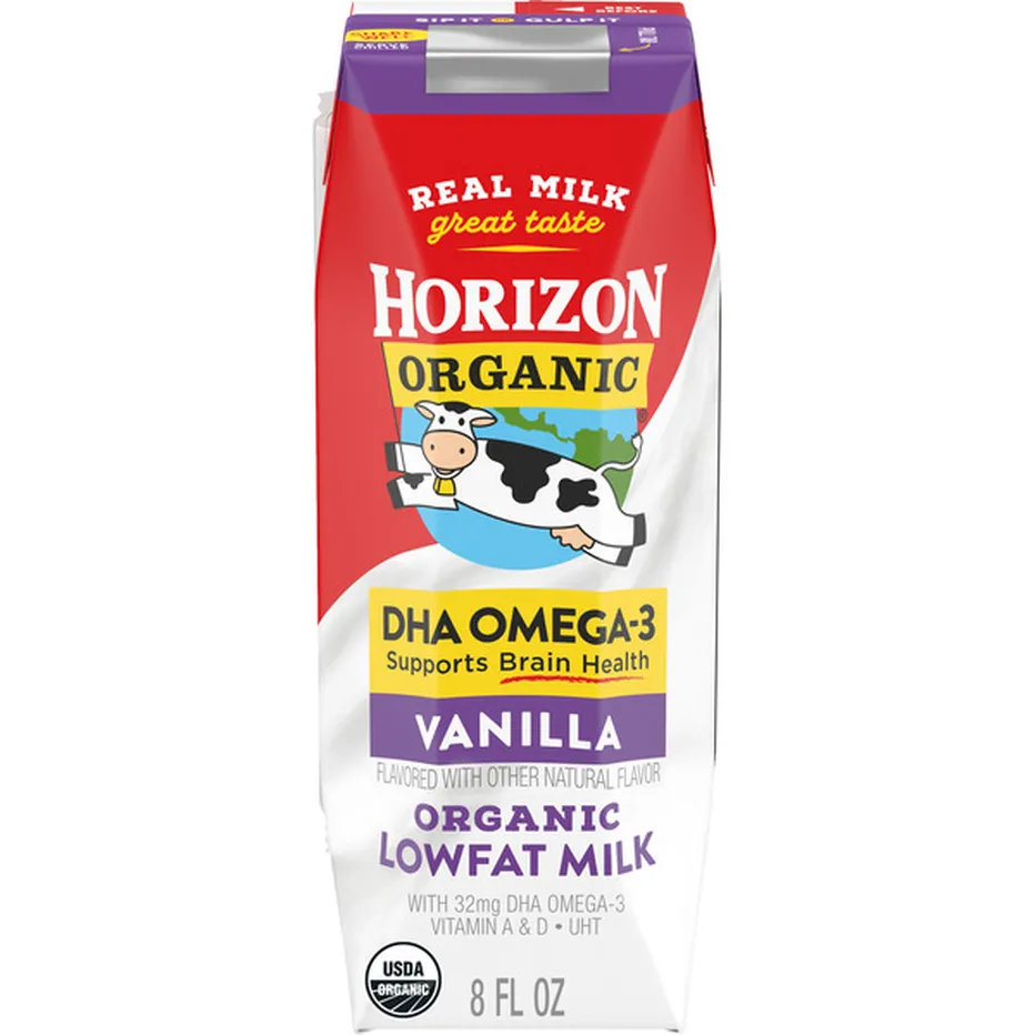 (HỘP) SỮA TƯƠI HORIZON VANILLA DHA OMEGA-3 ORGANIC LOWFAT MILK 236ML