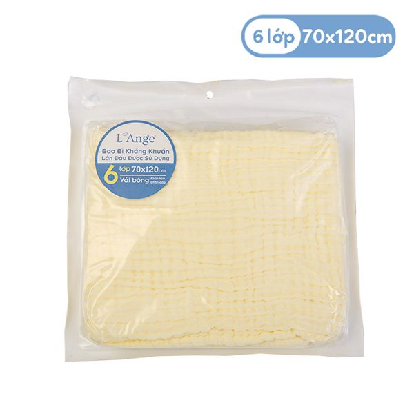Khăn tắm vải bông 6 lớp L'ange 70 x 120 cm
