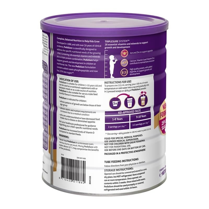 Sữa PediaSure Úc Nắp Tím Cho Bé Từ 1 Đến 10 Tuổi (850g)