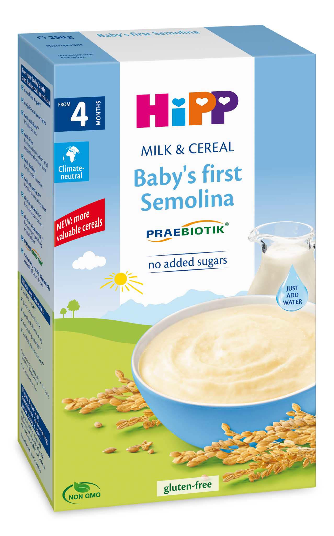 Bột sữa Hipp ăn dặm khởi đầu Semolina 4M+ (250g)