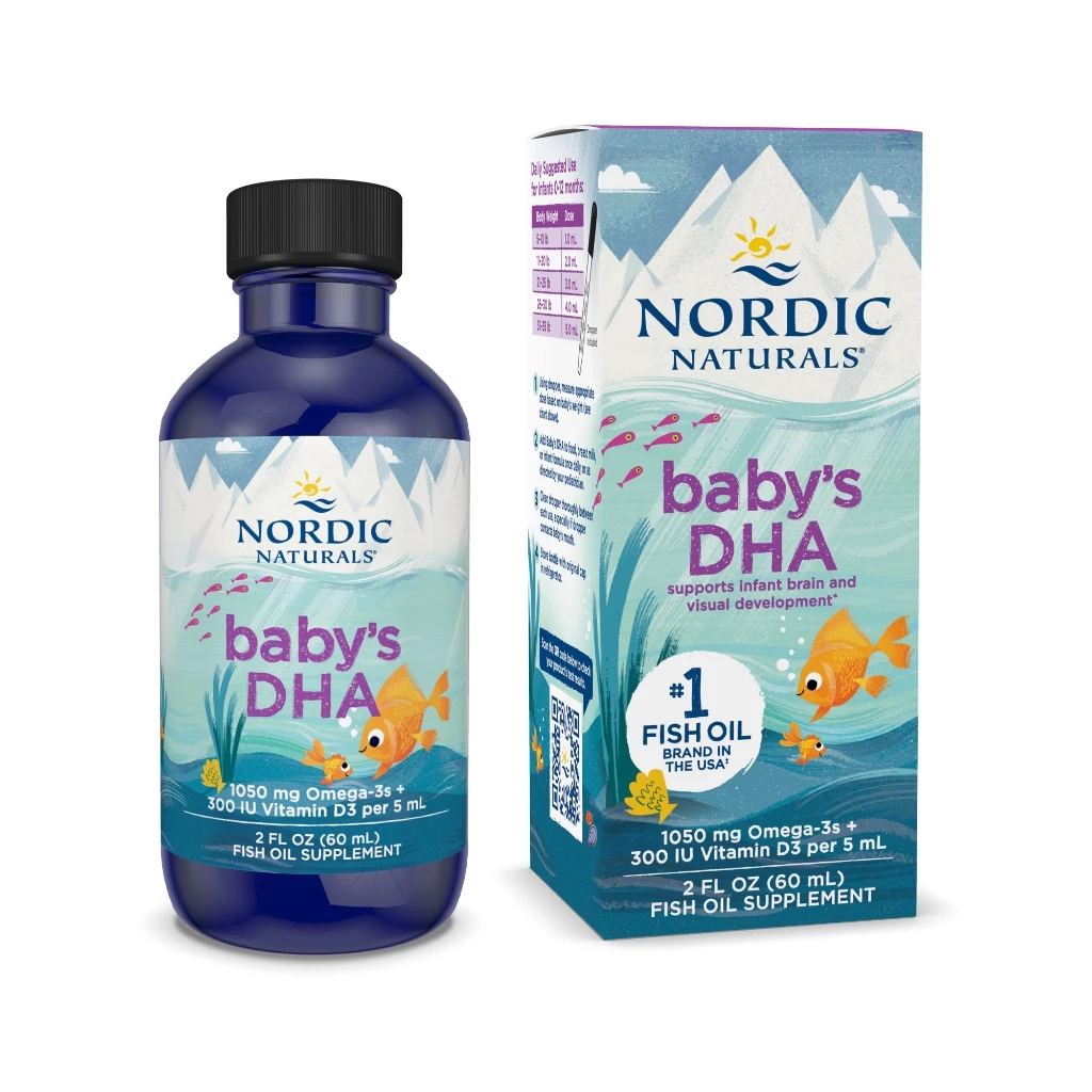 DHA CHO BÉ NORDIC NATURALS 1050 MG OMEGA-3 + 300 IU VITAMIN D3 60ML - CT