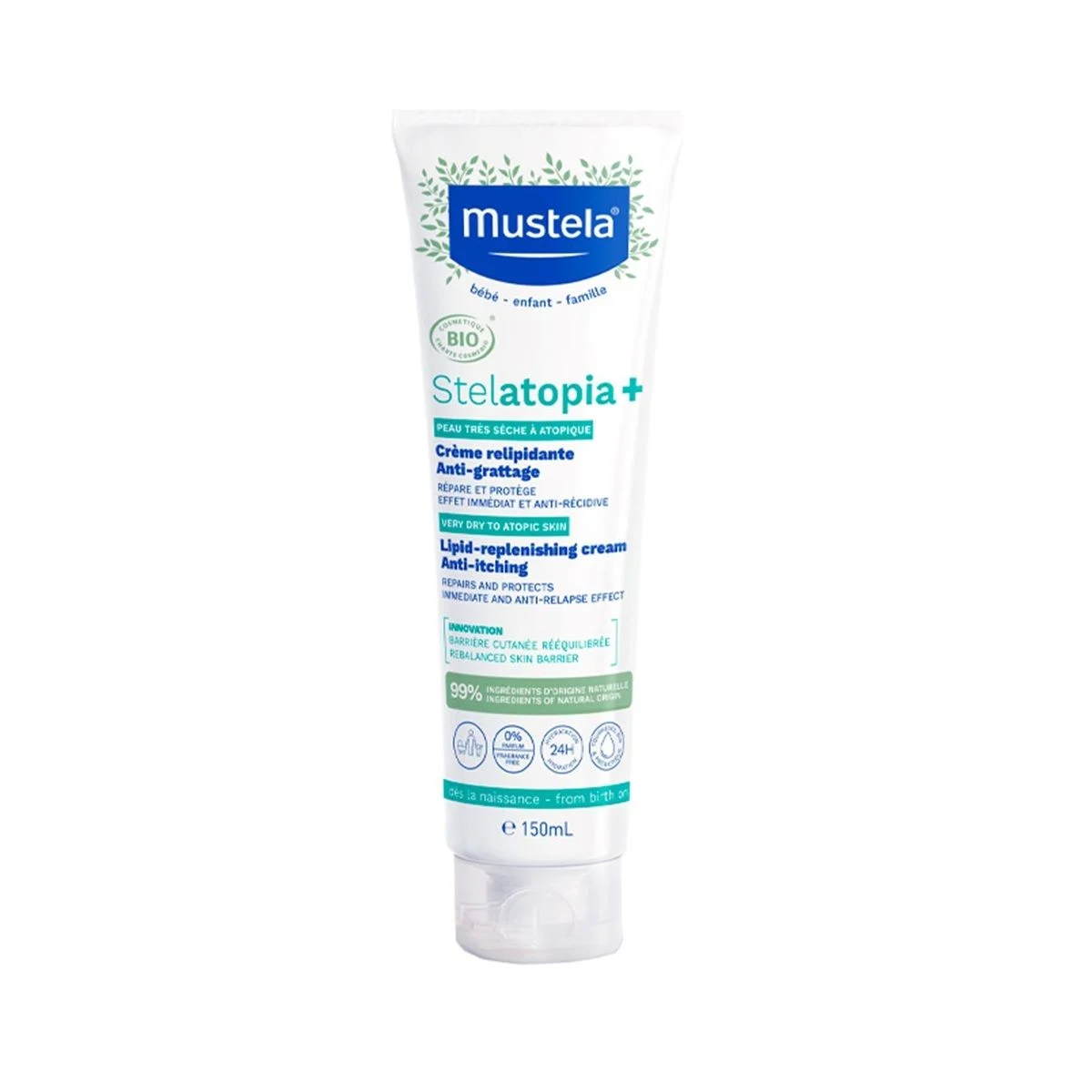 Kem Dưỡng Da Chàm Thể Tạng (Viêm Da Cơ Địa) Cho Trẻ Sơ Sinh, Trẻ Em Và Mẹ Bầu Mustela Stelatopia+ Lipid-Replenishing Cream 150ml (Mới)