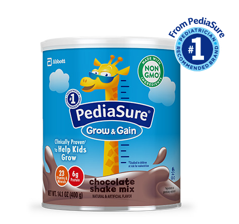Sữa PediaSure Grow & Gain Non-GMO & Gluten-Free Shake Mix Powder Vị Socola - 400g