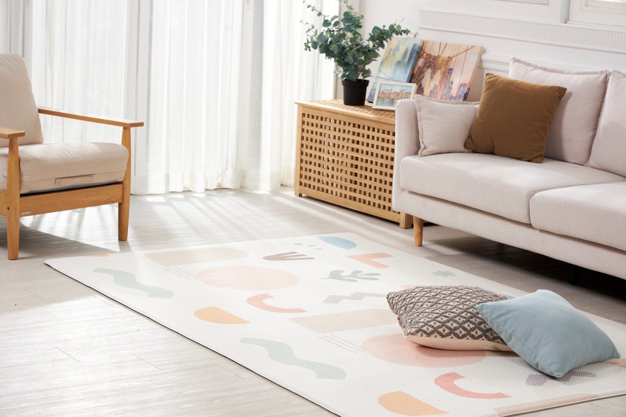 Thảm chơi PVC cao cấp cho bé Dwinguler - Scandi Collage