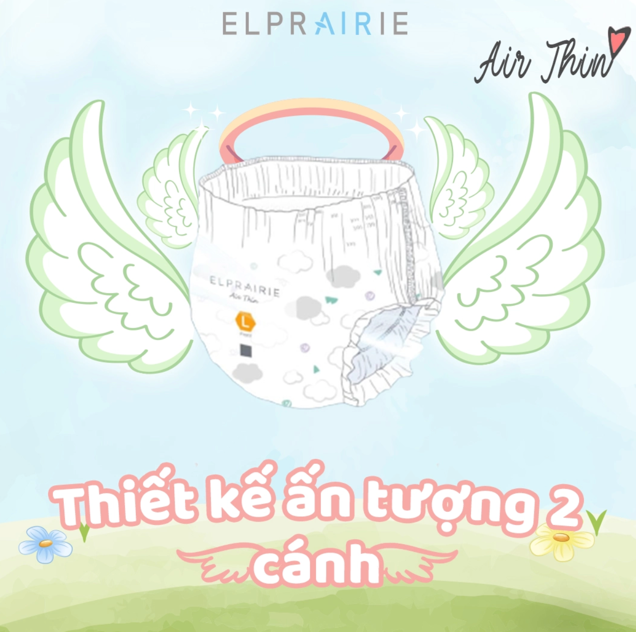 Tã/Bỉm Dán Elprairie Air Thin Nội Địa Hàn