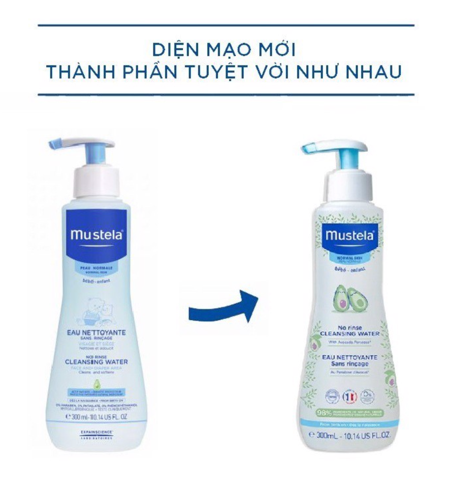Nước Làm Sạch Không Cần Rửa Lại Mustela No Rinse Cleansing Water 300ml