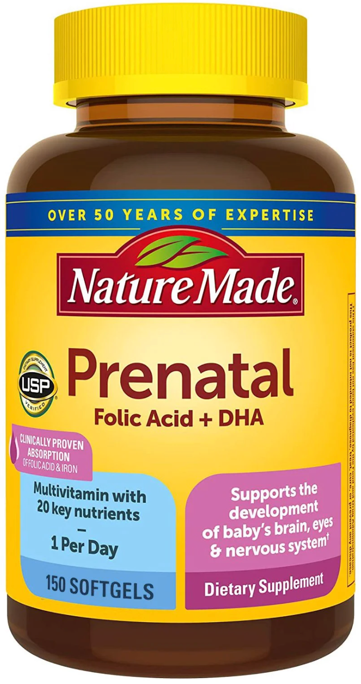 Vitamin Tổng Hợp Cho Mẹ Bầu Nature Made Prenatal Folic Acid + DHA, 150 Viên