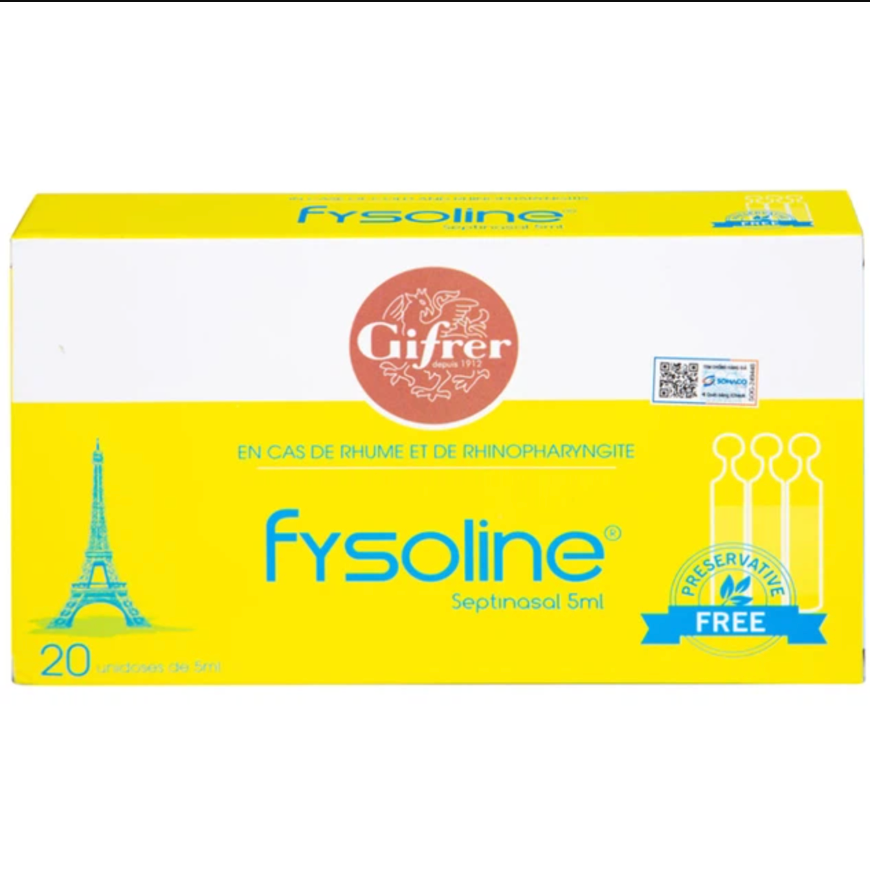 Nước muối kháng khuẩn Fysoline cho bé từ 0M+ (20 ống)