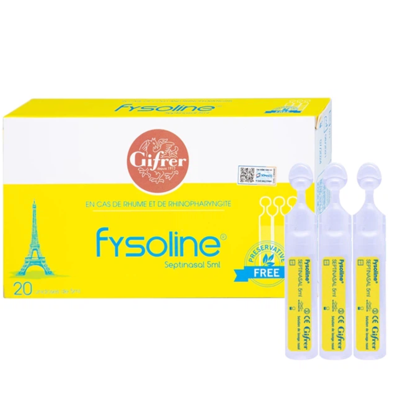 Nước muối kháng khuẩn Fysoline cho bé từ 0M+ (20 ống)