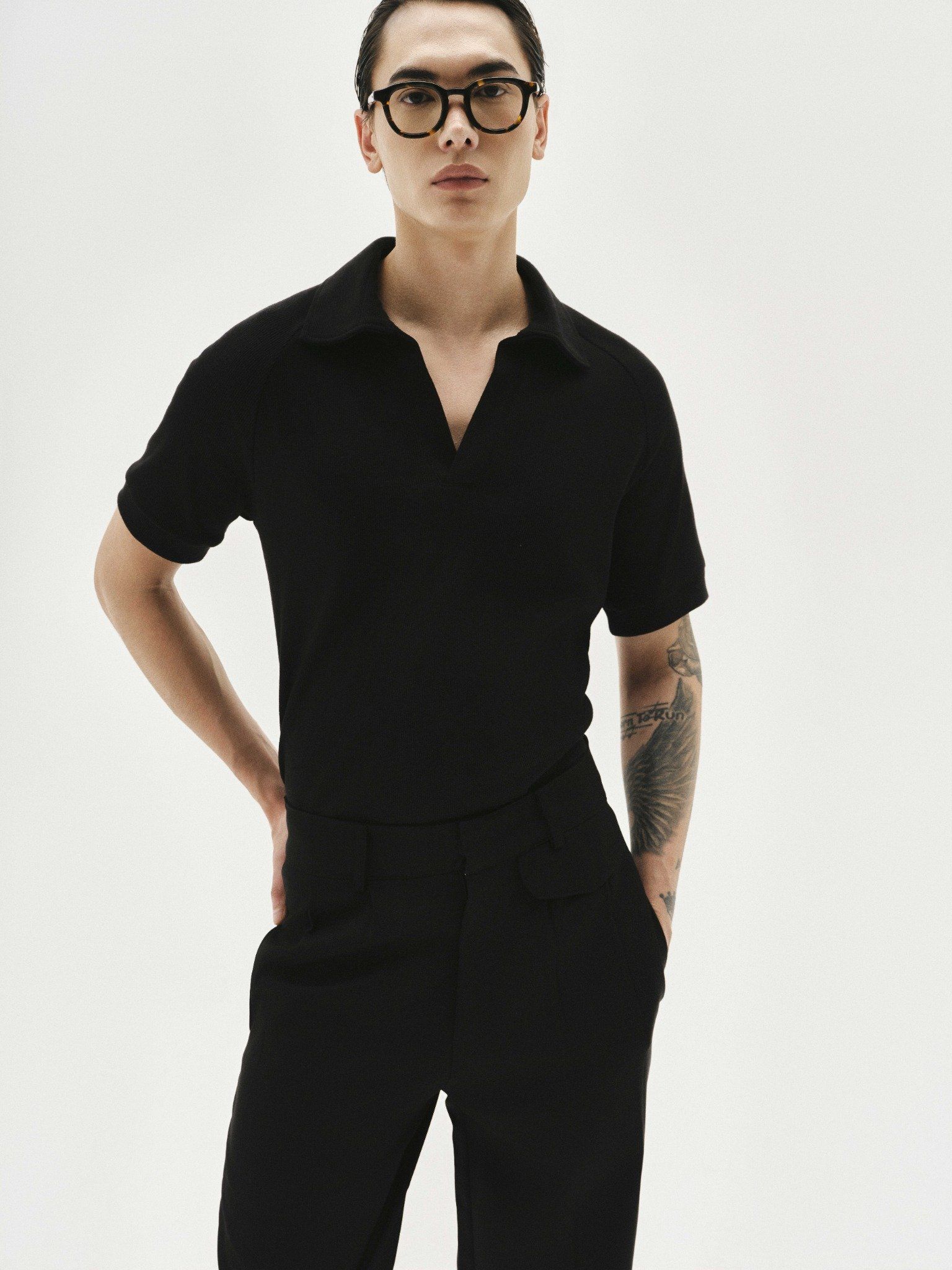 MAVERIK® RIB POLO SHIRT (BLACK)