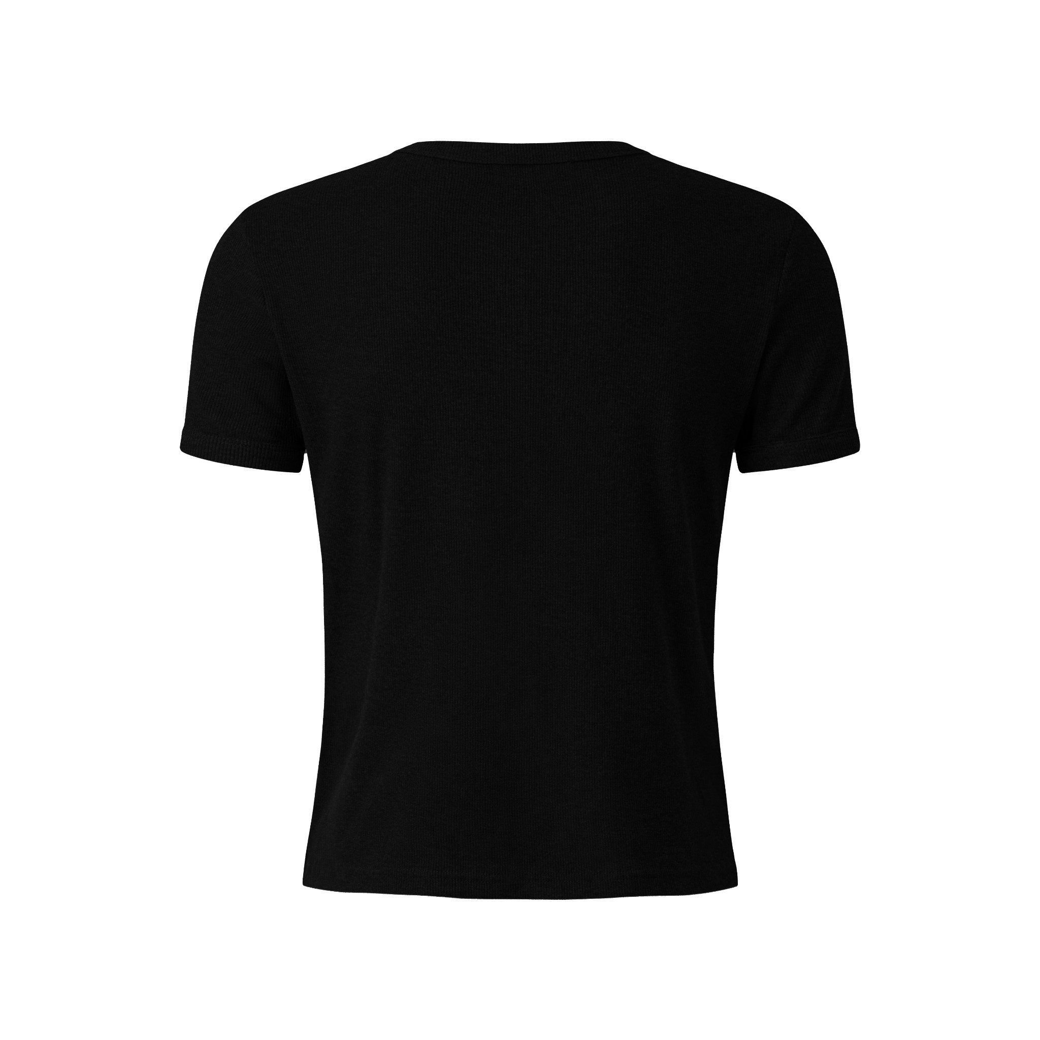 MAVERIK® BUTTON RIB SLIM FIT T-SHIRT ( BLACK )