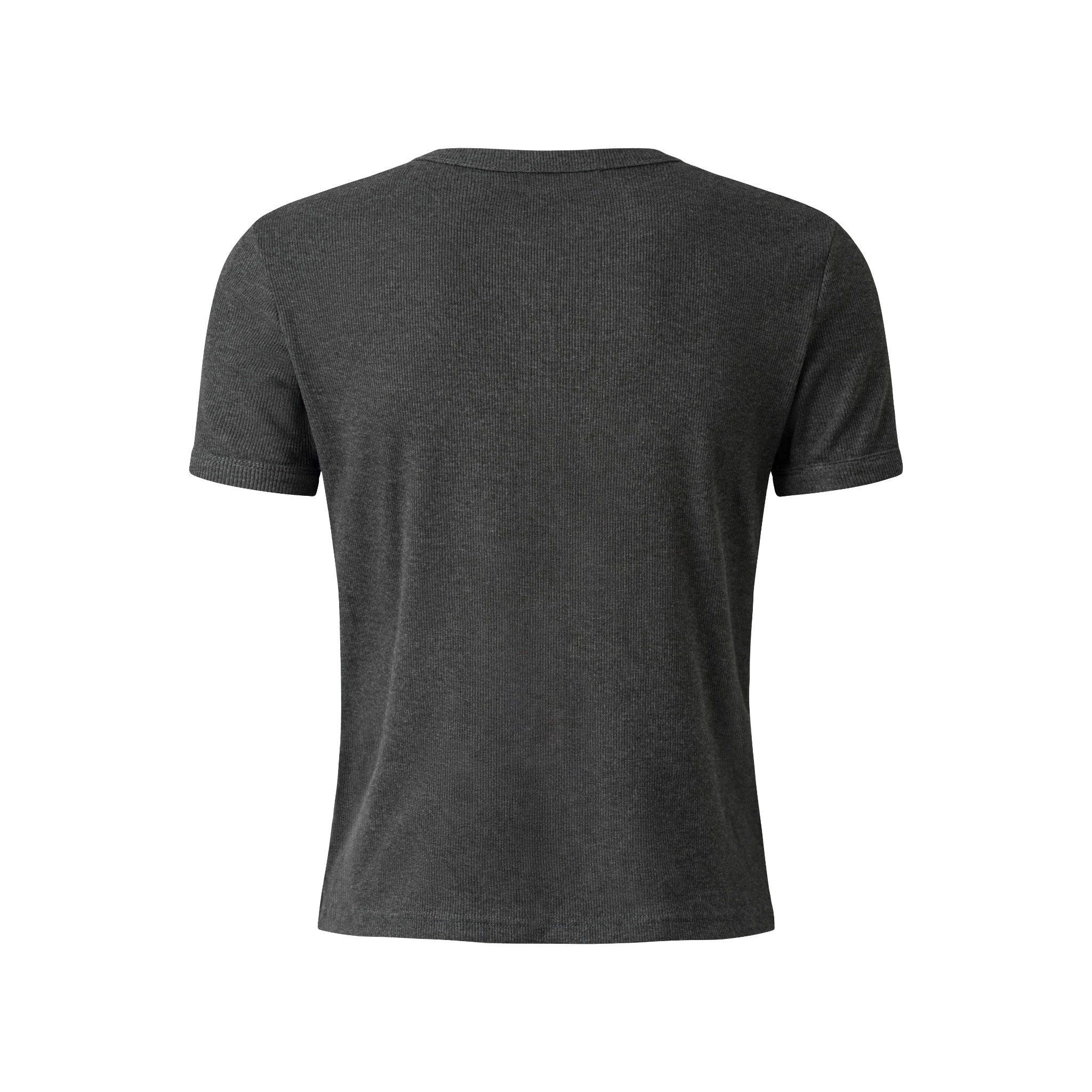 MAVERIK® BUTTON RIB SLIM FIT T-SHIRT ( GREY )