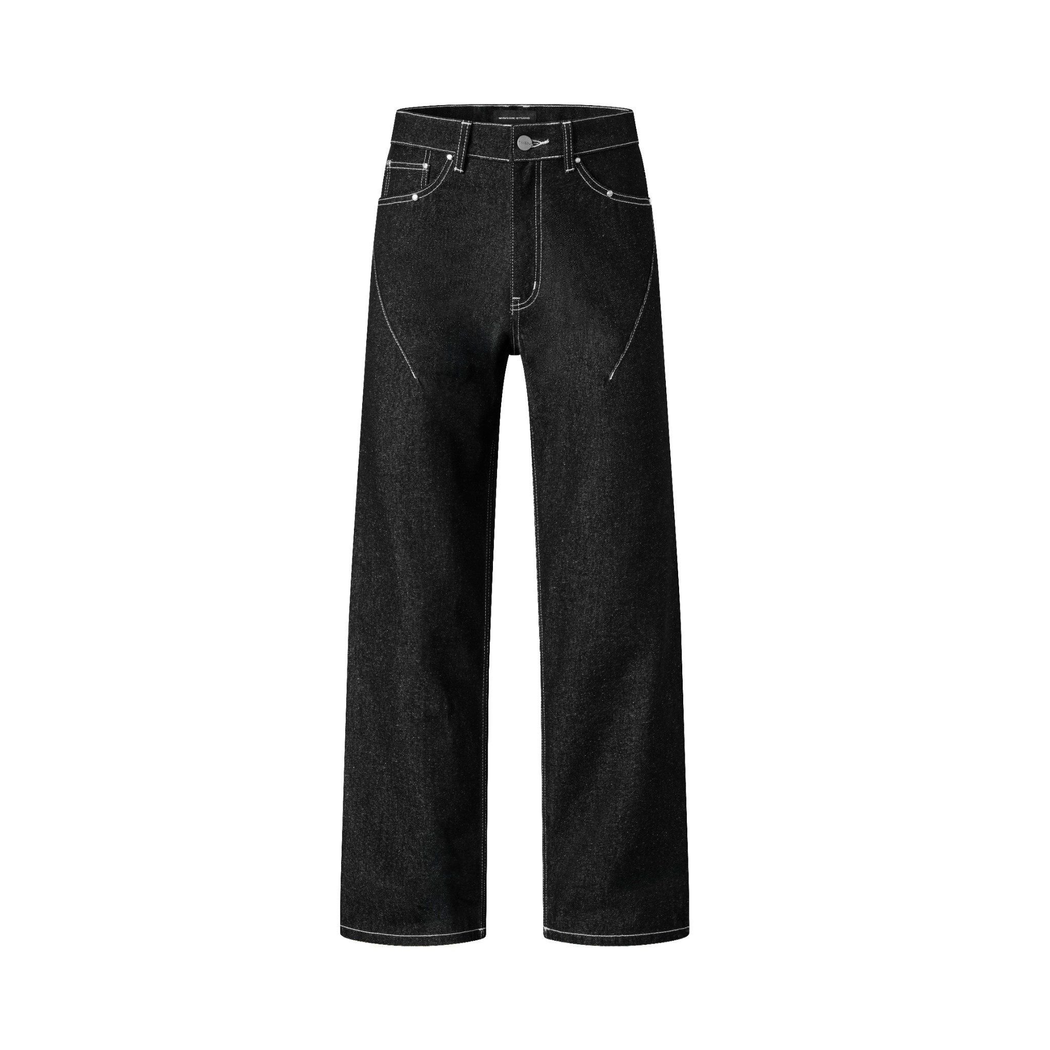 MAVERIK® LOOSE FIT RAW DENIM PANTS ( BLACK )