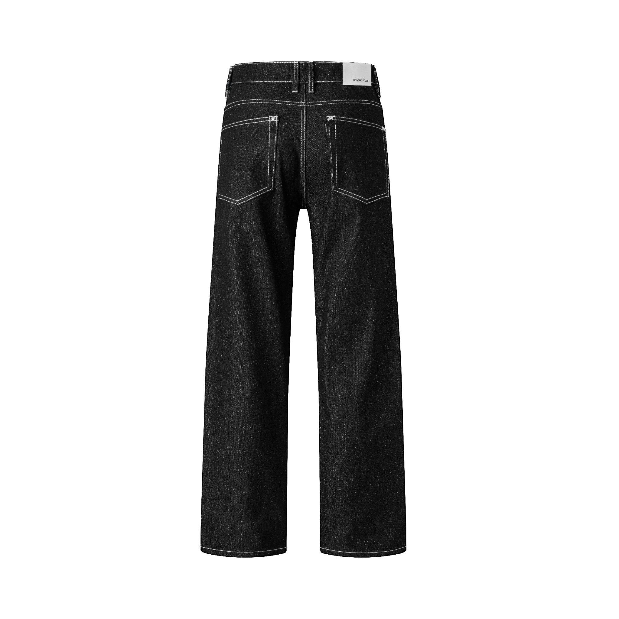 MAVERIK® LOOSE FIT RAW DENIM PANTS ( BLACK )