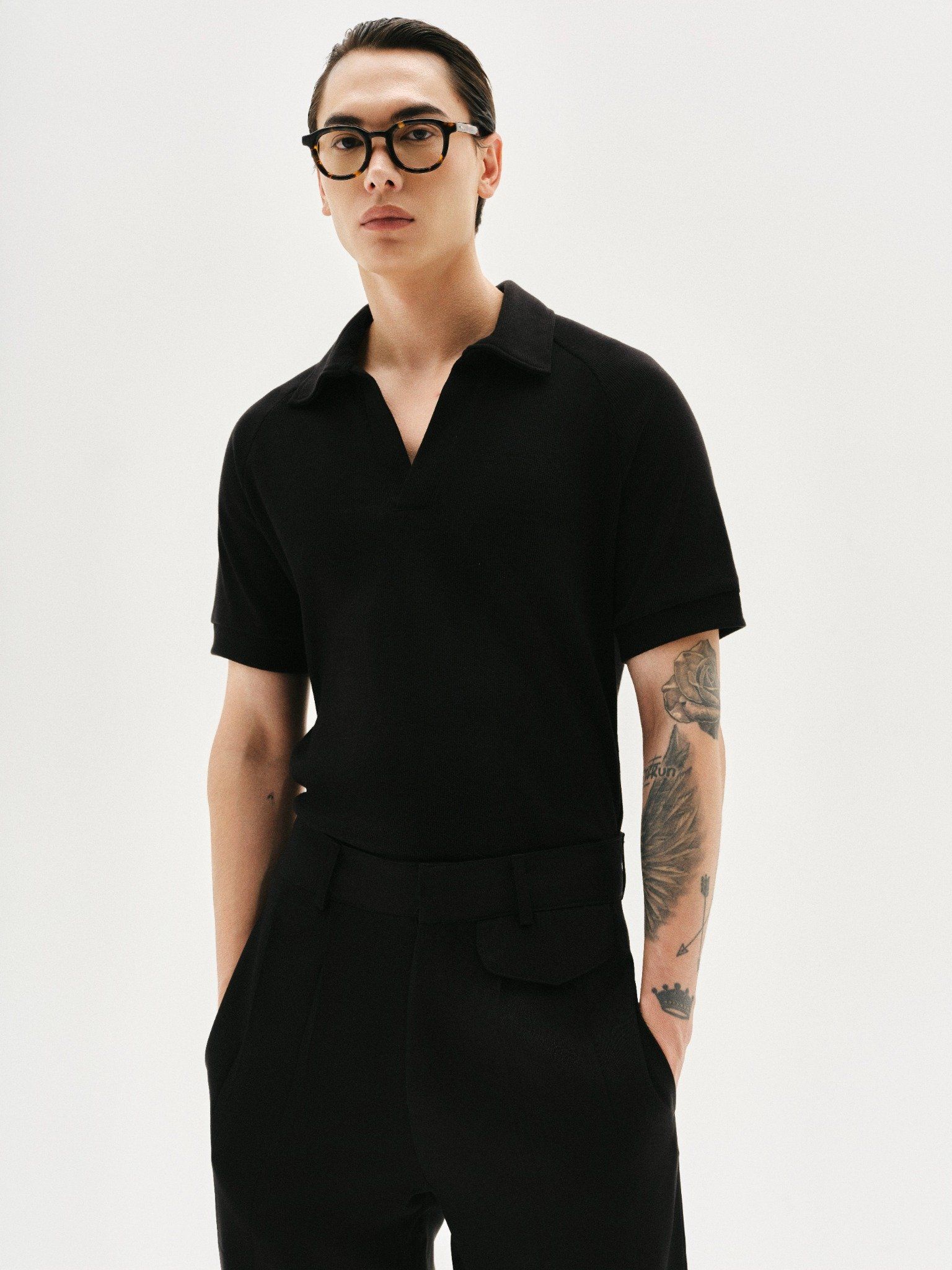 MAVERIK® RIB POLO SHIRT (BLACK)
