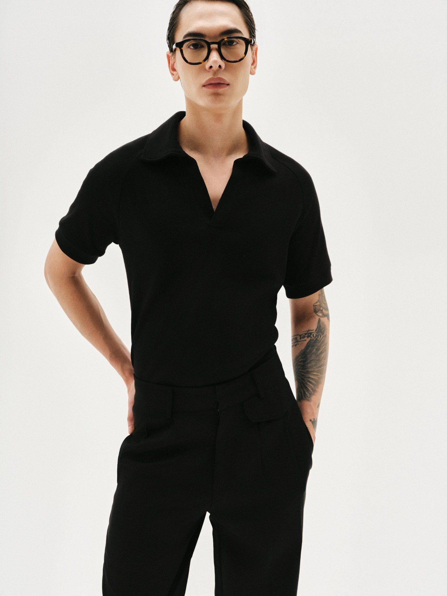 MAVERIK® RIB POLO SHIRT (BLACK)