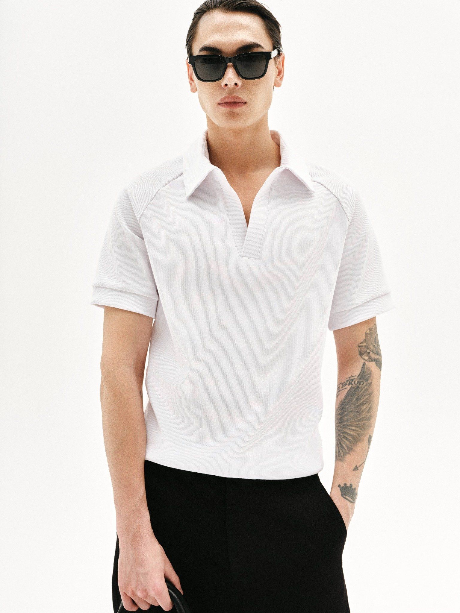 MAVERIK® RIB POLO SHIRT ( WHITE )