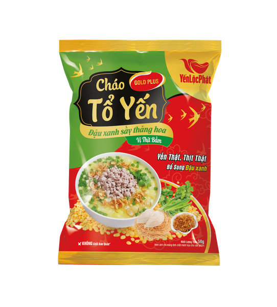 Cháo tổ yến đậu xanh sấy thăng hoa
