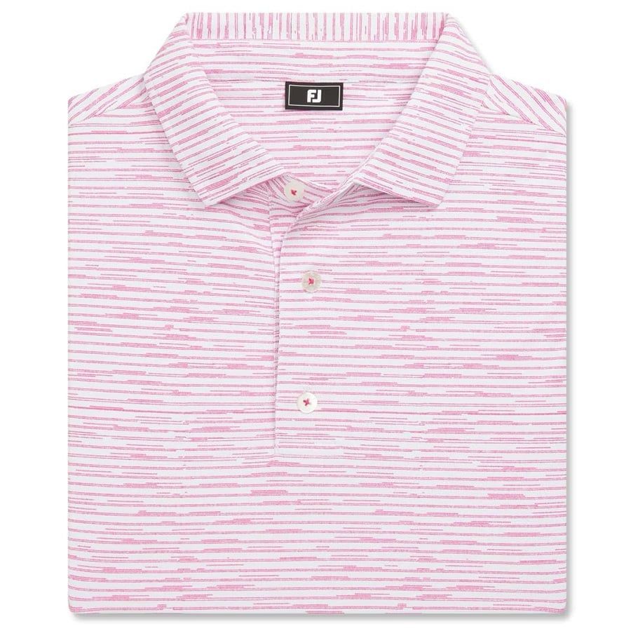 Áo golf nam tay ngắn Broken Stripe Print Pique White / Magenta 37443 |Áo golf nam tay ngắn Broken Stripe Print Pique White / Magenta 37443 | FootJoy