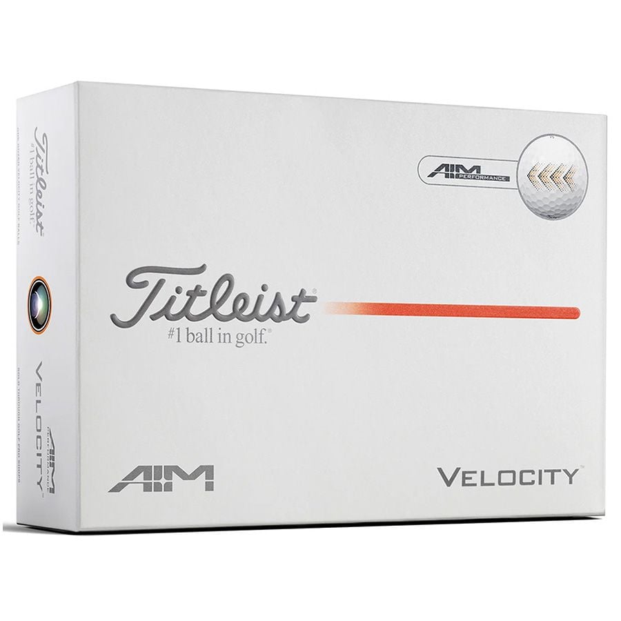 Hộp 12 Bóng golf Velocity AIM 2 lớp trắng 2026 | TitleistHộp 12 Bóng golf Velocity AIM 2 lớp trắng 2026 | Titleist