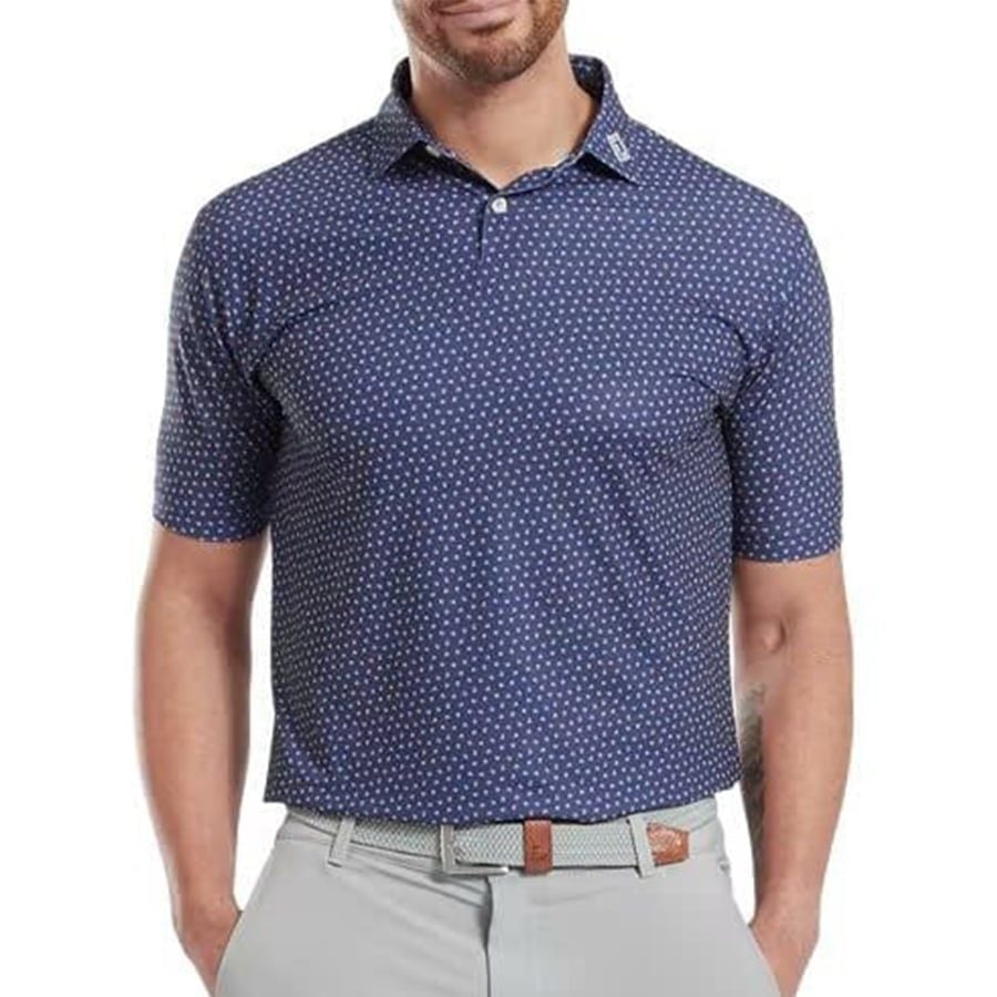 Áo Golf Tay Ngắn FootJoy Bounce Print Stretch Pique, Self Collar 32587
