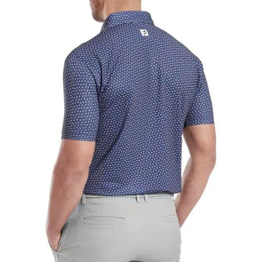 Áo Golf Tay Ngắn FootJoy Bounce Print Stretch Pique, Self Collar 32587