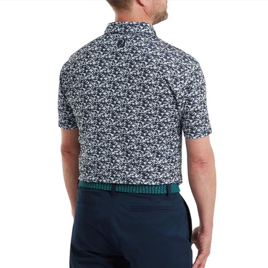 Áo Golf Tay Dài Footjoy Hidden Palm Print Lisle Self Collar 39469 |