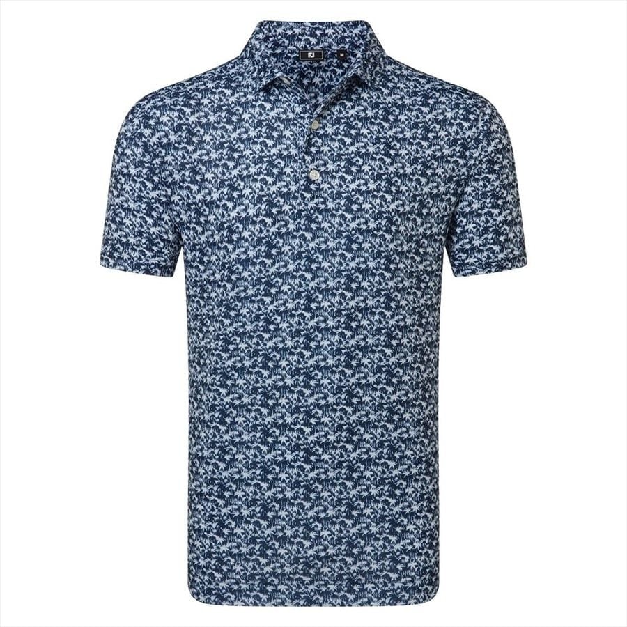 Áo Golf Tay Dài Footjoy Hidden Palm Print Lisle Self Collar 39469 |Áo Golf Tay Ngắn Footjoy Hidden Palm Print Lisle Self Collar 39469 | Footjoy