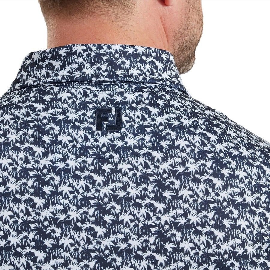 Áo Golf Tay Dài Footjoy Hidden Palm Print Lisle Self Collar 39469 |