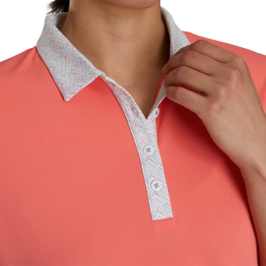 Áo Golf Tay Ngắn Footjoy Short Sleeve Print Trim Shirt 82108 | Footjoy