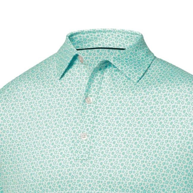 Áo golf nam tay ngắn Allover Floral Lisle Emerald/White 31494 | FootJo