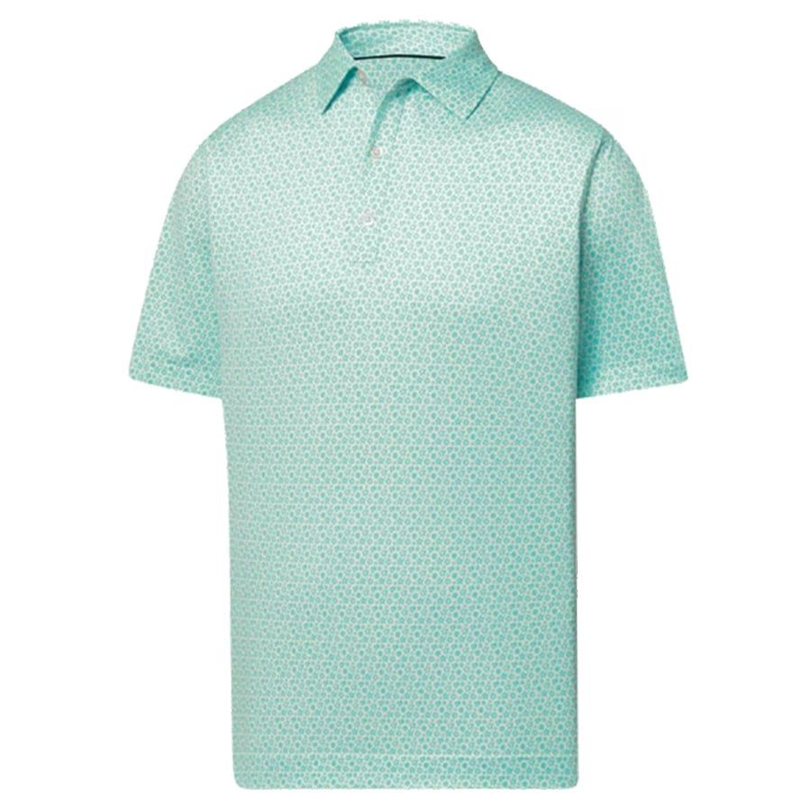 Áo golf nam tay ngắn Allover Floral Lisle Emerald/White 31494 | FootJoÁo golf nam tay ngắn Allover Floral Lisle Emerald/White 31494 | FootJoy