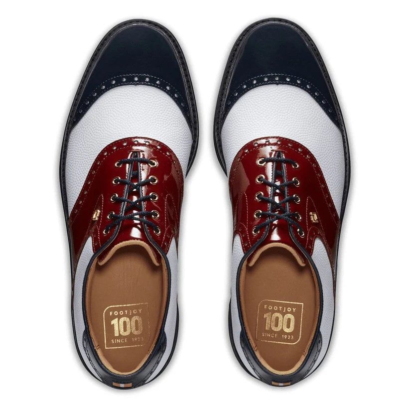 Giày Golf Nam DJ PREM 100 YRS WHT/NVY/RED 54393 | FootJoy