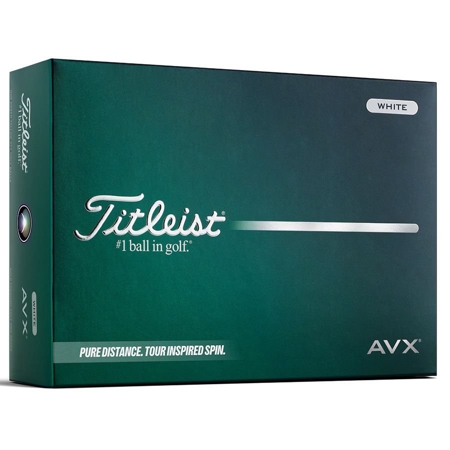 Hộp 12 bóng golf AVX Trắng 3 lớp 2026 | Titleist