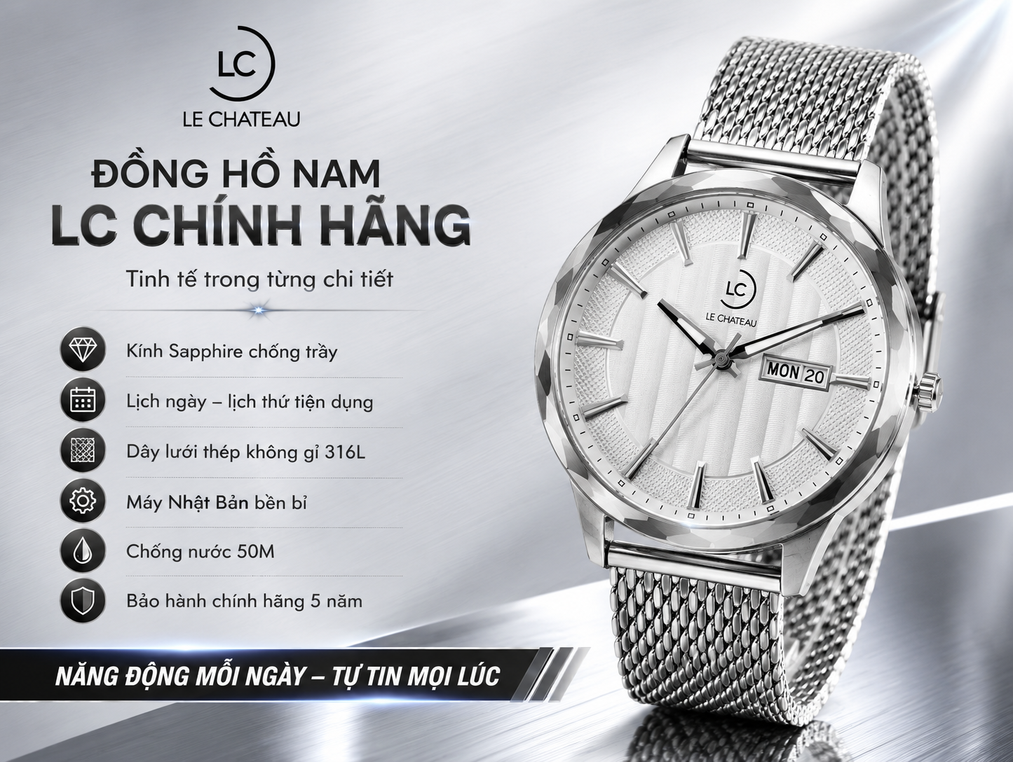 Đồng Hồ Nam Dây Lưới