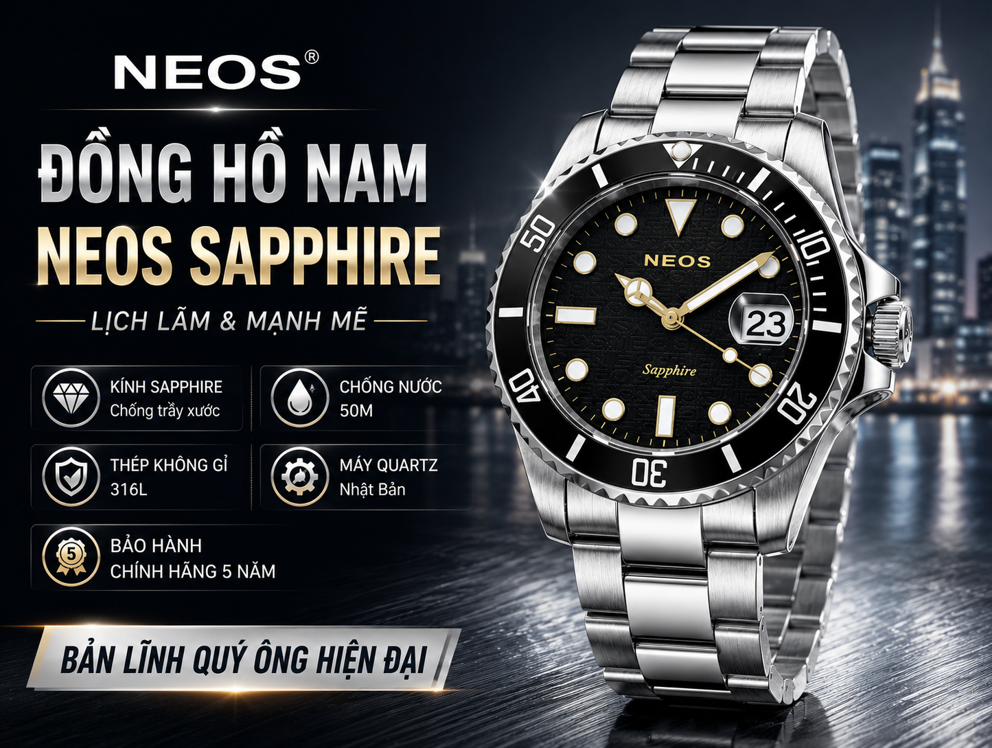 Đồng Hồ Nam Dây Thép