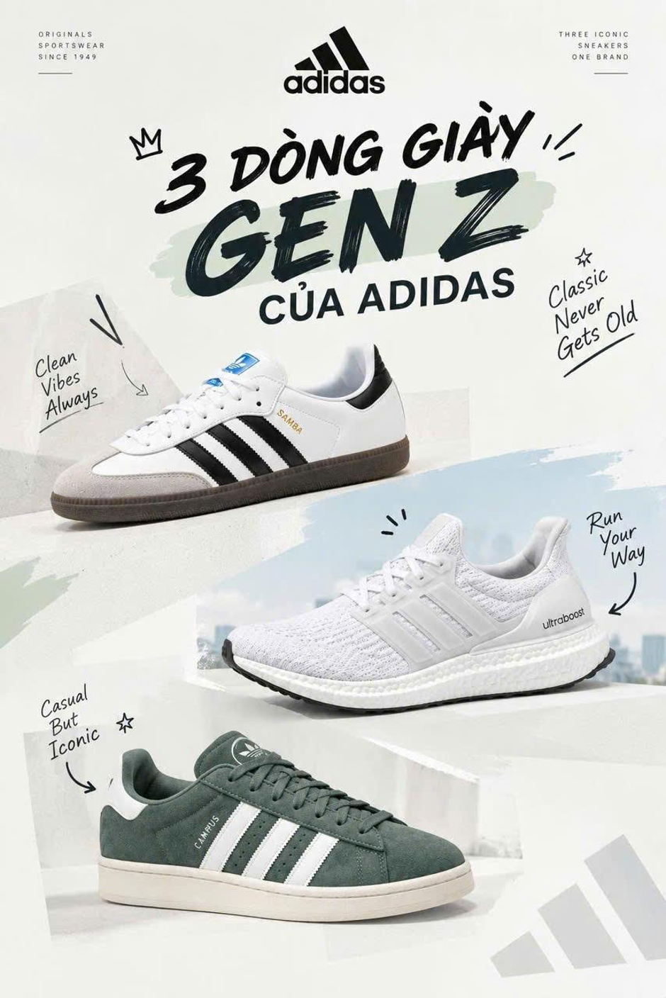 Ba dòng giày Adidas Samba, Ultraboost và Campus