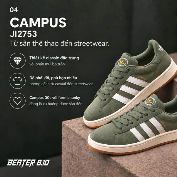 Adidas Campus JI2753 và các đặc điểm nổi bật