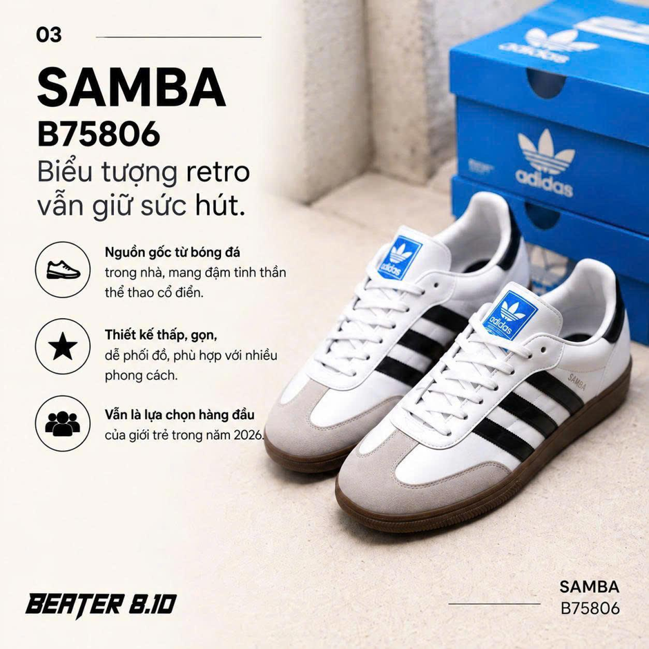 Adidas Samba OG B75806 và các đặc điểm nổi bật