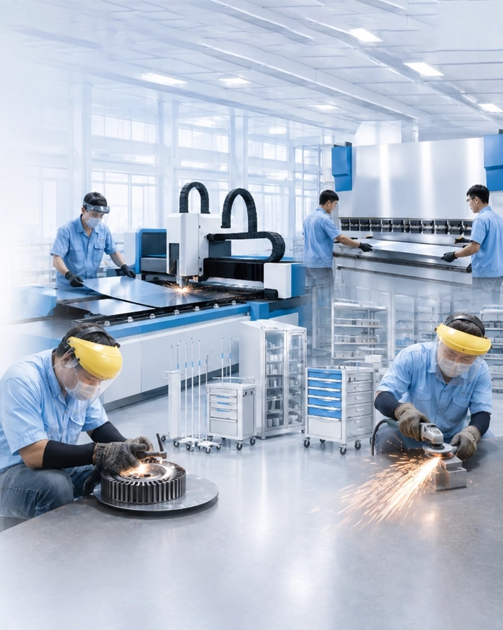 Kỹ thuật viên SAPAI thực hiện công đoạn hàn trong nhà máy